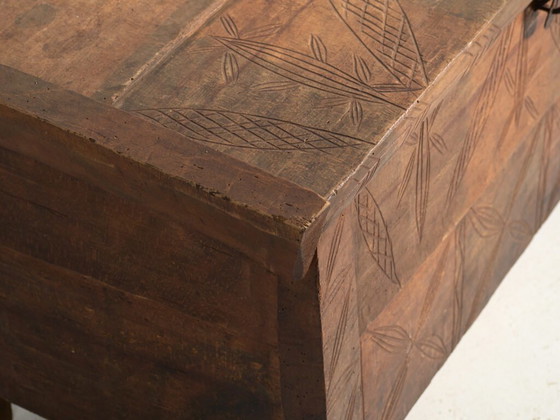 Antieke gesneden kist van grenenhout – Transsylvanië, circa 1900 – Opbergkast, Iron, Rustic (photo 17 of 40)