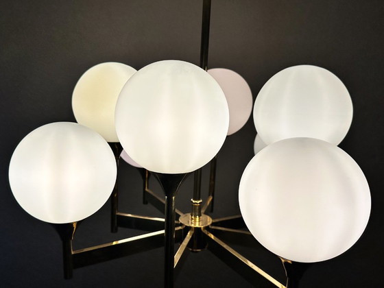 Vintage Boulanger Hanglamp – Hanglampen, Glass, Brass (photo 10 of 13)