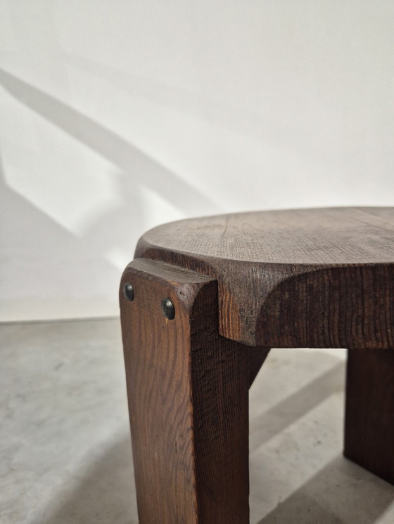 Image 1 of Brutalistischer Art-Deco-Hocker oder Pflanzentisch