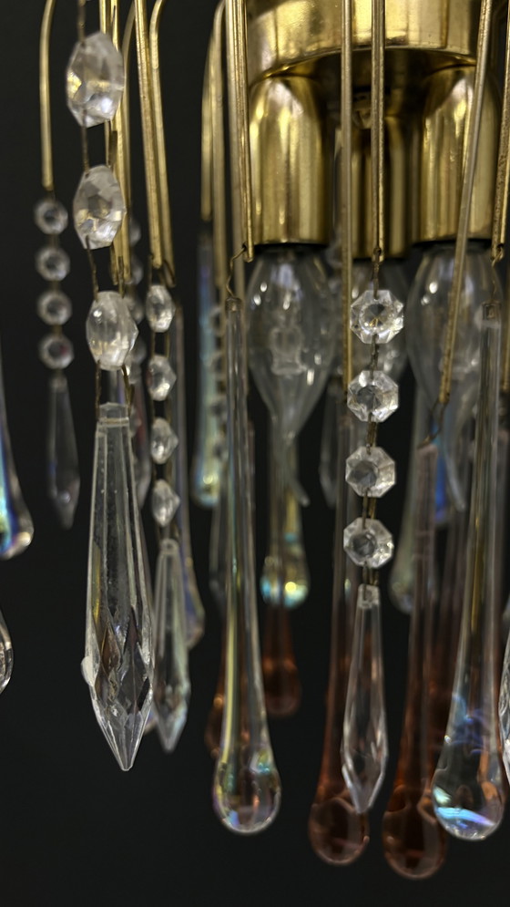 Image 1 of Lampada a goccia a cascata di Murano in stile Paolo Venini