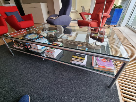 Image 1 of Glass and stainless steel coffee table