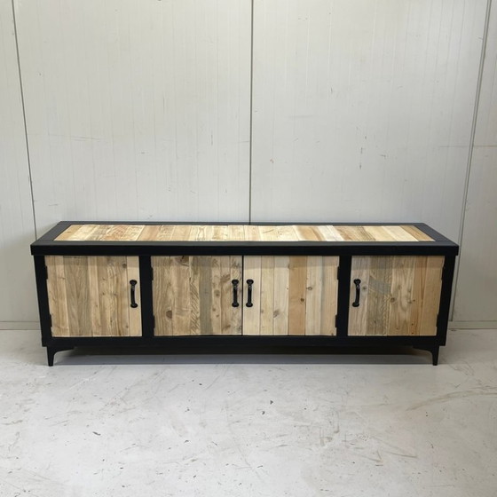 Meuble TV Armoire Upcycling Réemploi Bois de Récupération Fait Main – Meubles tv, Wood (photo 4 of 9)