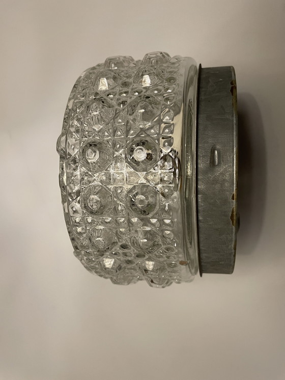 Image 1 of Vintage ceiling lamp with glass bubble shade Tynell style