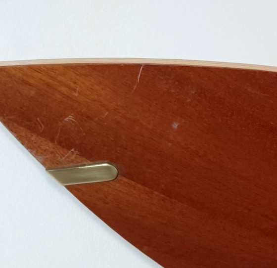 Image 1 of Grandes appliques bois laiton par Declic France 1980s