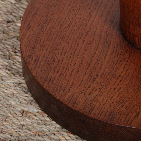 Image 1 of Modernistisch bijzettafeltje van verchroomd metaal en eikenhout, 1930