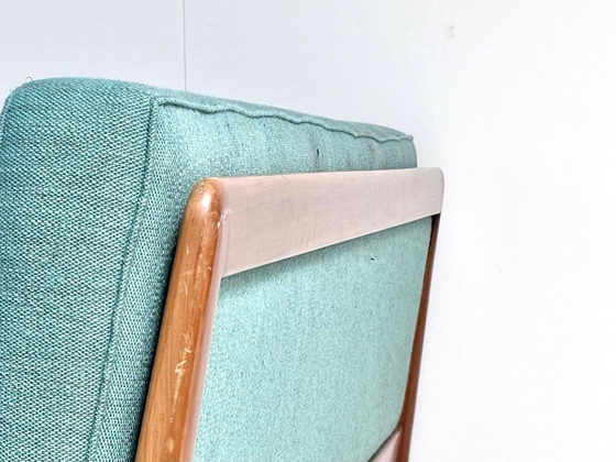 Vintage Scandinavian Mid-Century Daybed, Couches, Wood, Textile, Blue, Mid Century Modern (photo 11 of 15)