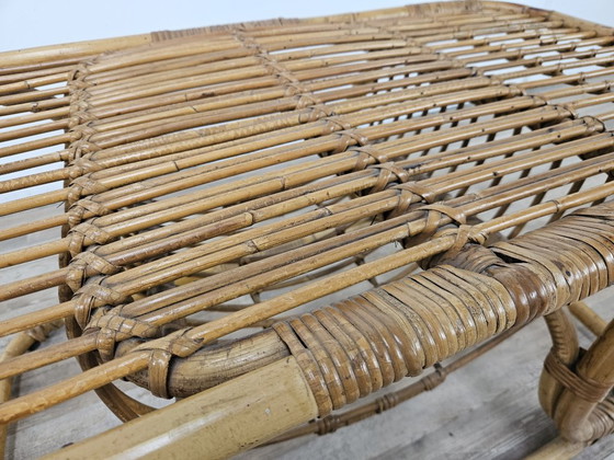 Rattan-Couchtisch, Gartentische, Braun, Vintage (Foto 6 von 10)