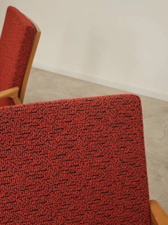 Pair of Jiri Jiroutek red armchairs by Intérier Praha – Wood, Mid Century Modern (photo 6 of 13)