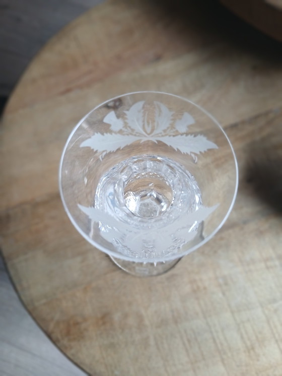 Image 1 of Zeldzame Set (2) Edinburgh Crystal "Thistle" sherry/likeurglazen– In Absolute Nieuwstaat (Met Labels!)