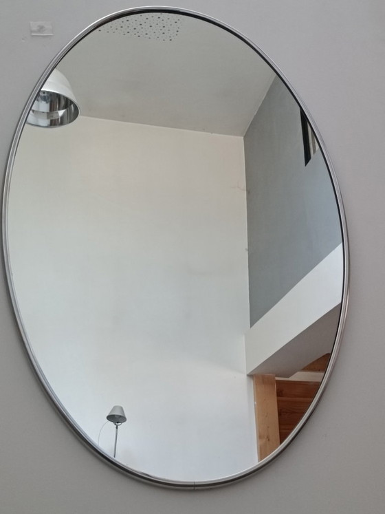Image 1 of Large chrome-plated metal mirror, Italy, 1970s