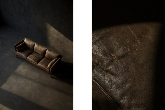 Image 1 of Divano Cromwell in pelle stile Mid-Century Modern, disegnato da Arne Norell negli anni '60.