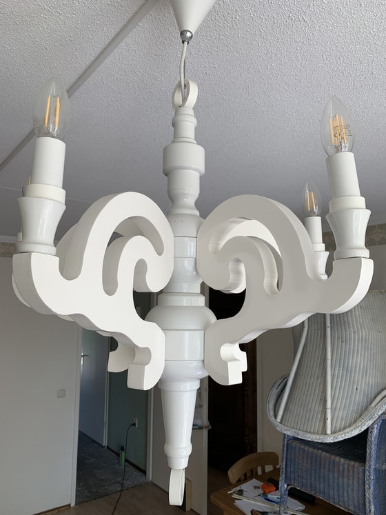 Image 1 of Lámpara de araña blanca elegante, réplica de Studio Job