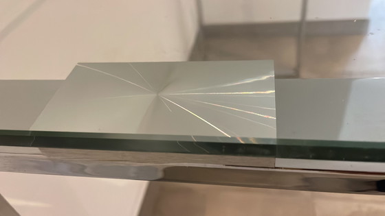 Image 1 of Gewapend glazen bijzettafel