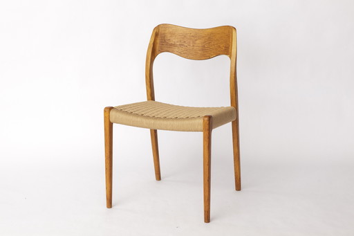 Chaise Niels Otto Møller Modèle 71 - Chêne danois, New Papercord, 1960s
