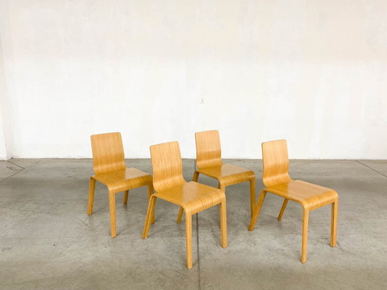 Image 1 of Bamboo Dining Set Table and Chairs by Henrik Tjaerby for Artek Studio, Set of 5