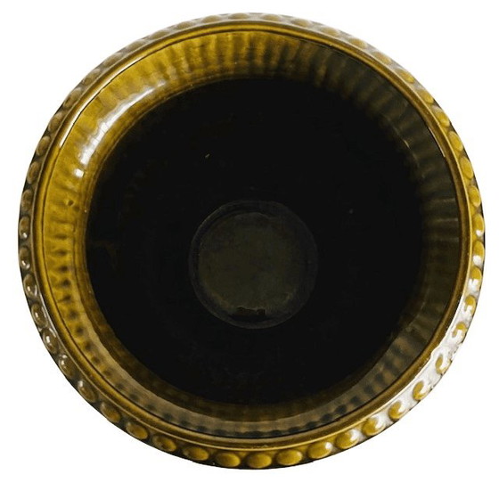 Image 1 of Maceta vintage de mayólica Uebelacker Keramik de mediados de siglo, XL, 28 cm, Alemania Occidental, década de 1960