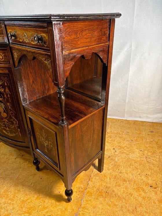 Image 1 of Antique English Sheraton Revival Rosewood Inlaid Server / Buffet – Late 19th Century