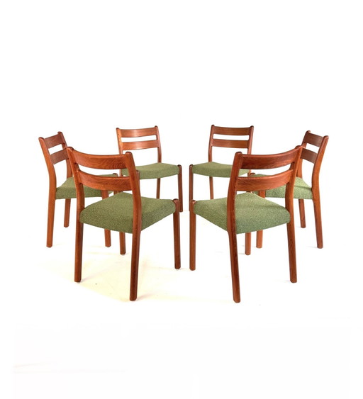 6x sedia da pranzo danese restaurata, EMC Møbler '80