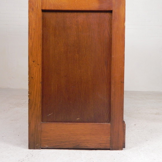 Image 1 of Oak Shutter Cabinet With 2 Shutters, 121 Cm High