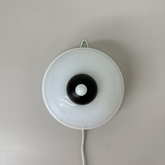 Image 1 of Vintage brown and white wall lamp sconce , 1970s