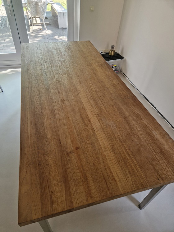 Image 1 of Esstisch aus Teakholz/Edelstahl