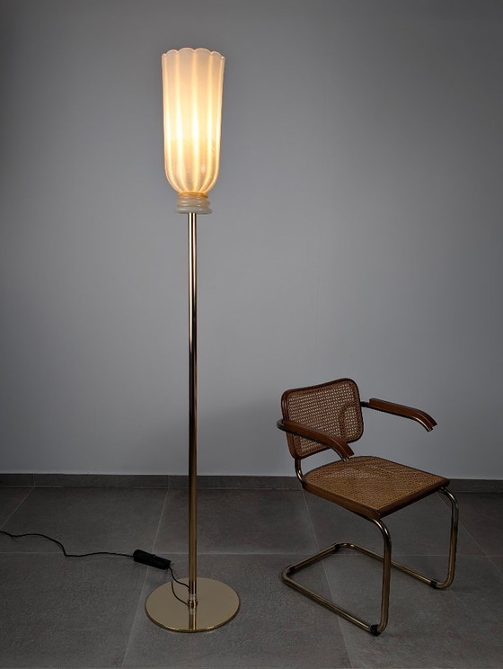 Image 1 of Barovier & Toso XII Apostoli Murano Glass Floor Lamp 24Kt Gold, Italy, 2002