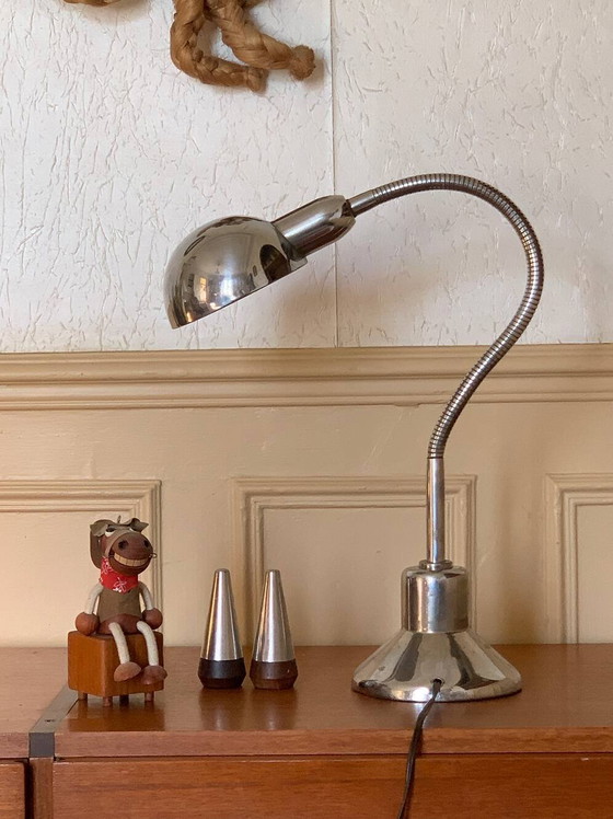 Lampade da officina vintage Jumo – Lampade da lettura, Cast Iron, Chrome, Bauhaus (photo 9 of 12)