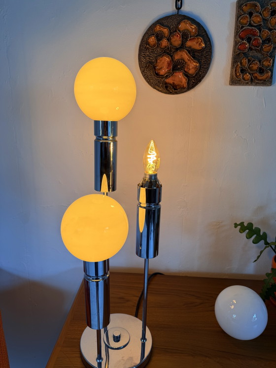 Vintage Globe Table Lamp, Solken Leuchten '70 – Chrome, Glass (photo 10 of 12)