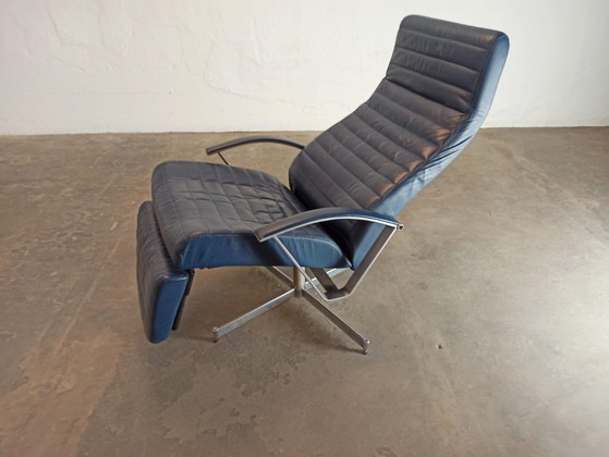 Fauteuil inclinable pivotant en cuir vintage – Leather, Metal (photo 3 of 15)