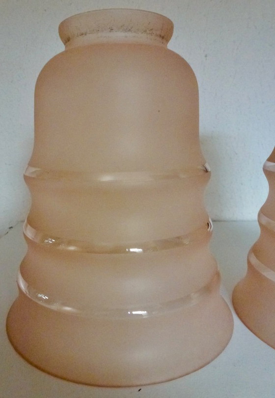 Image 1 of 3x Vintage Opaline lampenkappen.