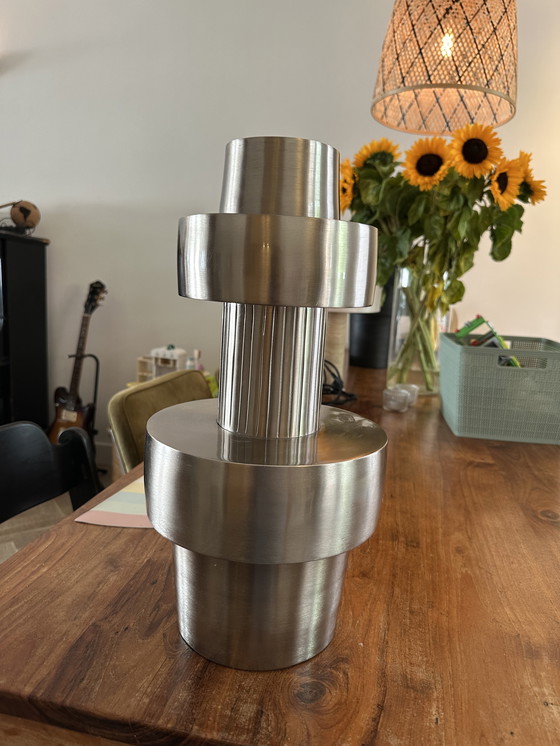 Image 1 of Dôme Deco Vaas 'Toba' - M - Silber