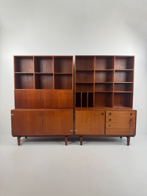Libreria Scrivania in Teak, Peter Løvig Nielsen, Danimarca, c. anni '60, Hedensted Møbelfabrik, Librerie (foto 15 di 15)