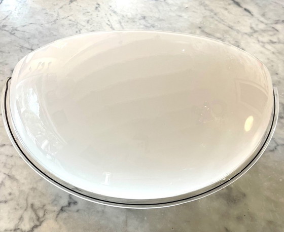 Image 1 of Murano opaline glazen set van 4 wandlampen door Vetri, Italië 1980