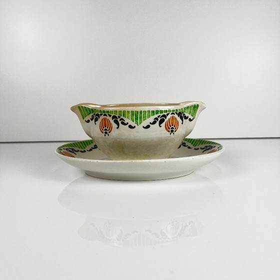 Image 1 of Sarreguemines "Maroussia" gravy boat, early 20th century