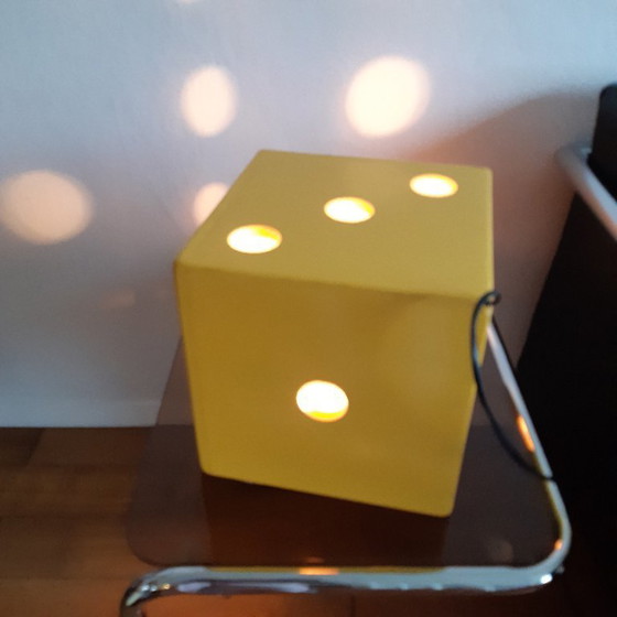 Image 1 of Lampada a dadi in legno vintage, fatta a mano, pezzo unico, anni '60