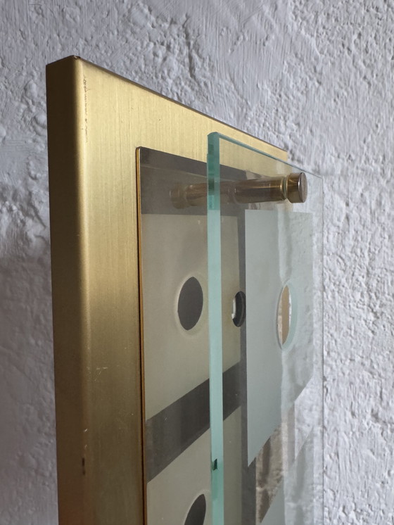 Image 1 of Applique Grossmann in ottone e vetro, anni '80