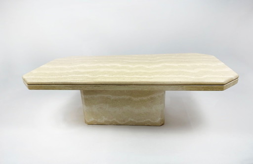 Table basse vintage en travertin des années 1970