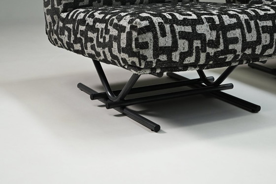 Image 1 of Set of 2 Jacquard postmodern lounge chairs, 1980s Italy.