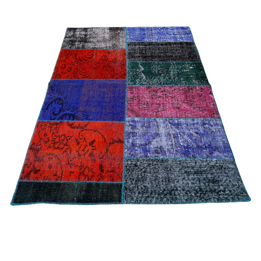 Türkischer Vintage -Patchwork-Teppich