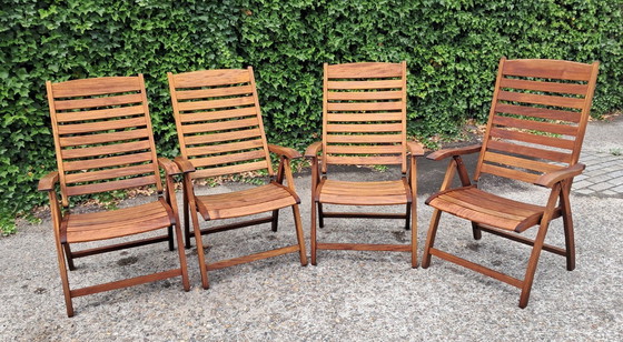 Image 1 of 4 Royal Botania Teak stand-up chairs, folding