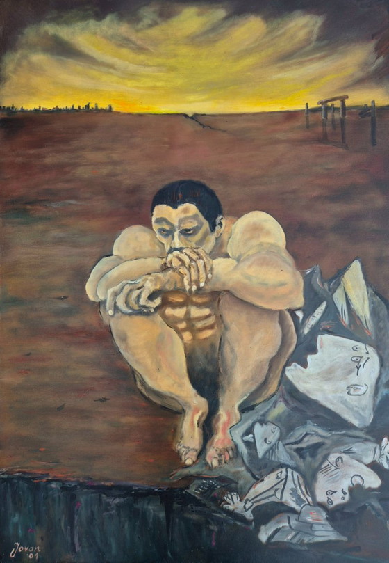 The day after World war 3, Peintures et dessins, Toile, Bois, Marron, Figuratief (photo 2 sur 11)