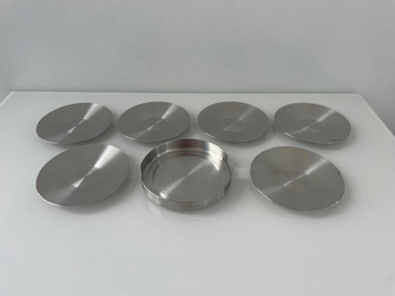 Image 1 of Tavola Swiss design coasters stainless steel set of 6