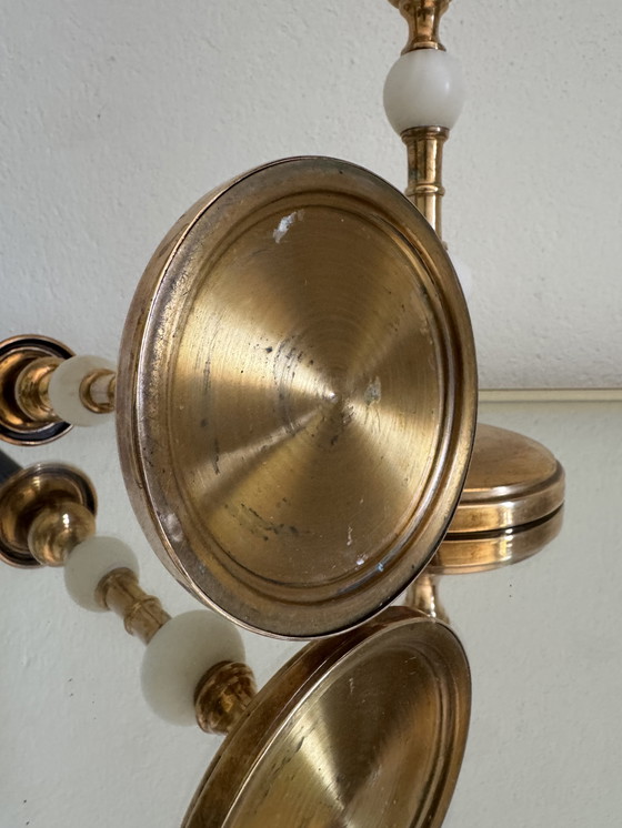 Image 1 of Candelabros de alabastro dorado de los años 60