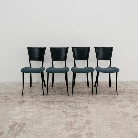 Image 1 of Dining Set of 4 Chairs, Made in Italy, 1980s Postmodern, Modern Antiques