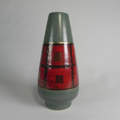 Germany Small Vase in Red and Green Ceramic, 1960s – vazen