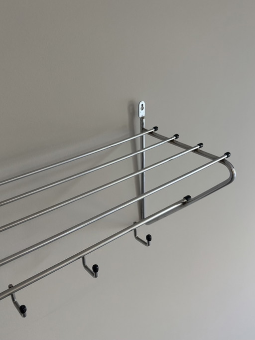 Minimalist metal coat rack - wall model, 70s