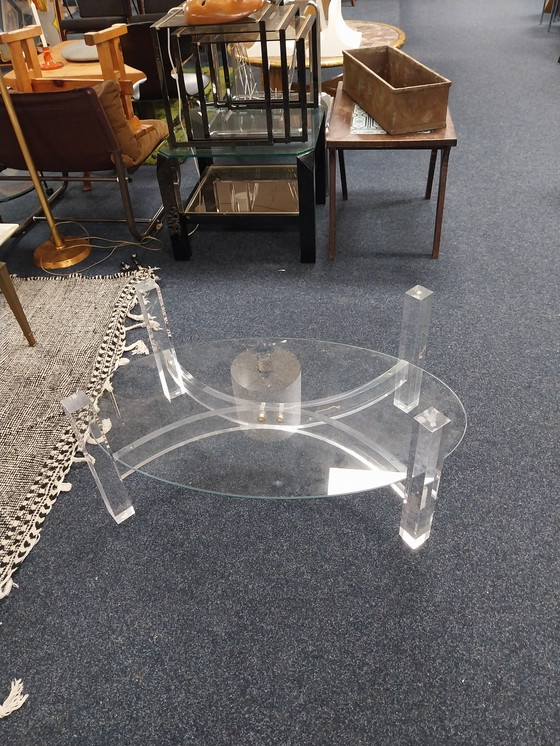 Image 1 of 1 tavolino da caffè Lucide con piano in vetro di BOR-design, anni '80