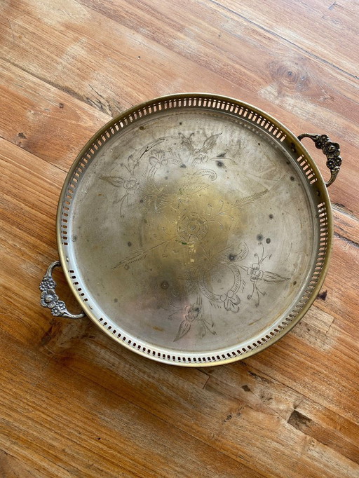 Antique silver plated victorian tray