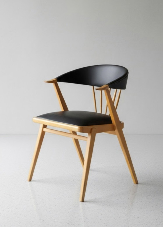 Mid-Century Casala 406 Armstoel Bertil Fridhagen – Fauteuils, Skai, Wood (photo 5 of 5)