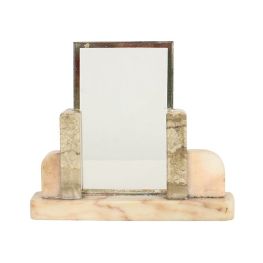Pequeño marco de fotos Art Déco con cuadro de mármol y cristal con borde espejado. – fotolijsten, Marble (photo 2 of 14)
